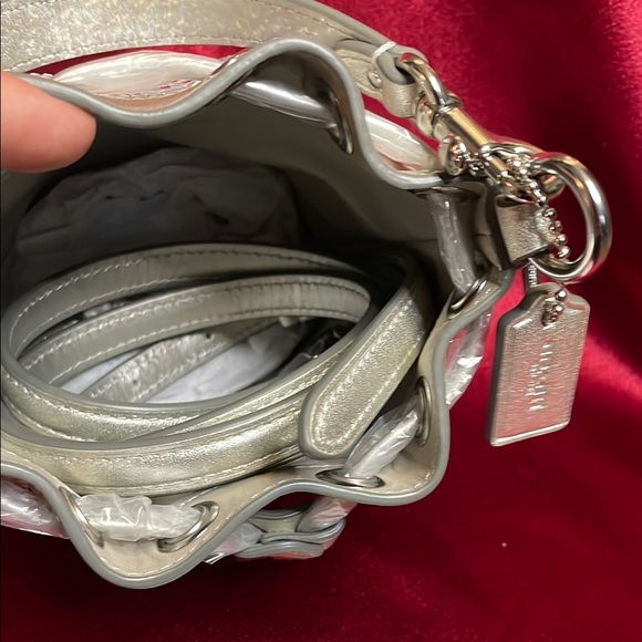 NWT Coach Silver mini Bucket Bag - Picture 4 of 10